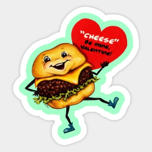 Valentine Cheeseburger Sticker